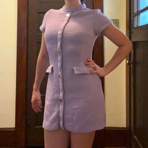 Zara Lilac Spring Knitwear mini dress